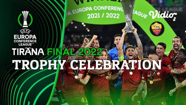 Berita video trofi selebrasi AS Roma usai menjadi juara UEFA Conference League kalahkan Feyenoord, Kamis (26/5/22)