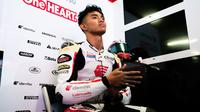 Mario Suryo Aji saat mengikuti tes pramusim kelas Moto2 2026. (Honda Team Asia)
