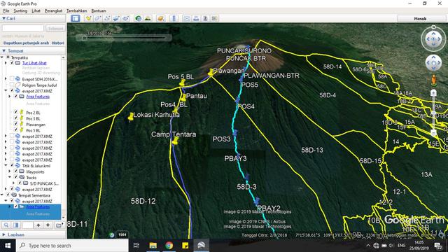 Koordinat Kebakaran Gunung Slamet di Petak 58D-12, di ketinggian sekitar 2.650 Mdpl. (Foto: Liputan6.com/Muhamad Ridlo)