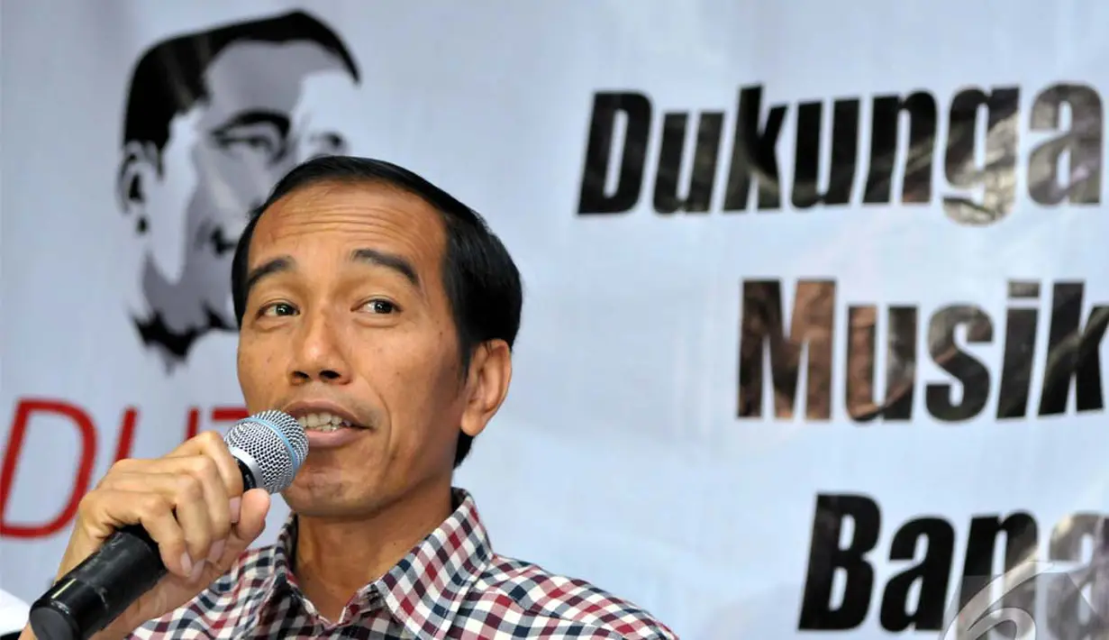 Dukungan diberikan karena para musisi percaya capres yang juga gubernur DKI Jakarta itu anti terhadap pembajakan karya, Jakarta, Jumat (30/5/2014) (Liputan6.com/Panji Diksana)