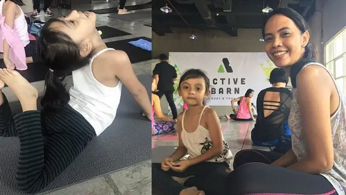 Yoga bersama anak/copyright redaksi vemale/Ayu Amelia