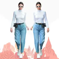 Mix and match boyfriend jeans untuk weekend ala Kendall Jenner. (Image: vogue.com. DI: Muhammad Iqbal Nurfajri)