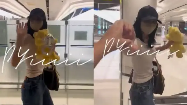 Para BLINK, sebutan untuk penggemar BLACKPINK melalui media sosial mengunggah video dan foto Lisa Blackpink yang tiba di Bandara Changi pada 29 Februari 2024.