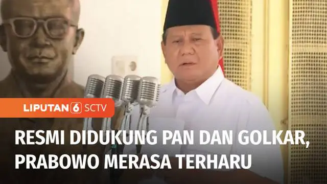 Bakal calon presiden dari Partai Gerindra, Prabowo Subianto mengaku terharu mendapatkan dukungan dari PAN, PKB, dan Golkar. Prabowo mengatakan, tak akan mengecewakan para pendukungnya.