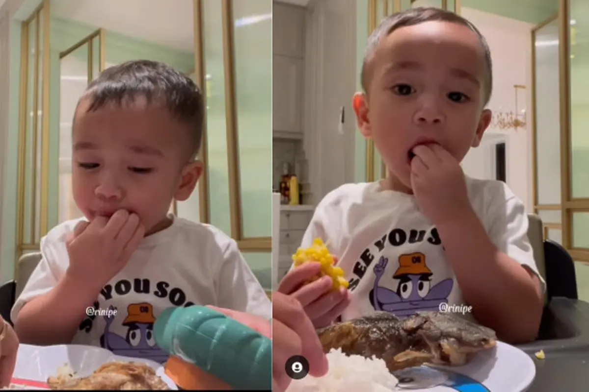 Anak Kedua Pasangan Raffi Ahmad dan Nagita Slavina, Rayyanza Malik Ahmad Alias Cipung Kembali Viral Ketika Menyantap dengan Lahap Seporsi Lele Goreng dengan Nasi (instagram/rinipe)