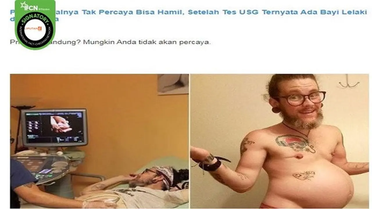 Gambar Tangkapan Layar Berita Tentang Transgender Hamil