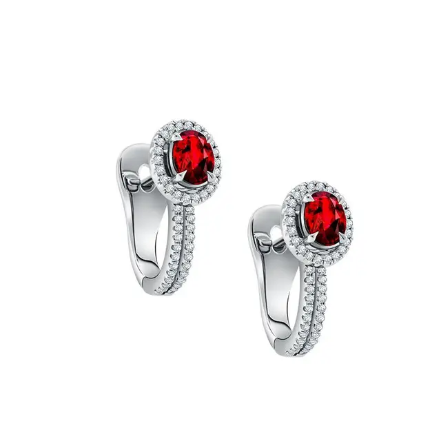 Precious Stone Ruby Earrings, Elba Collection