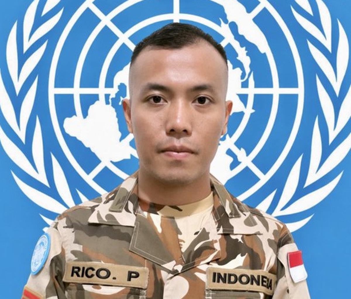 Praka Rico Pramudia, prajurit Indonesia dalam misi perdamaian UNIFIL, yang gugur setelah mengalami luka berat akibat ledakan artileri dari tank Israel di dekat kota Adchit Al Qusayr pada 29 Maret 2026.