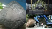 Inilah rangkaian foto batu Prasasti Kerajaan Agung Sejagad yang menghebohkan Purworejo. (foto: Liputan6.com / FB / edhie prayitno ige)