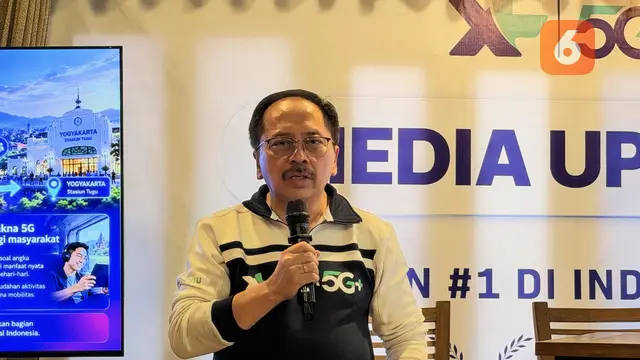 Direktur & Chief Regulatory Officer XLSmart, Merza Fachys, saat media briefing 5G XLSmart di Solo, Jawa Tengah. Liputan6.com/Iskandar