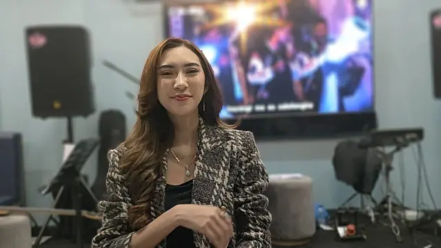 Icha Christy saat media gathering bersama wartawan di kawasan PIK, Jakarta Utara.