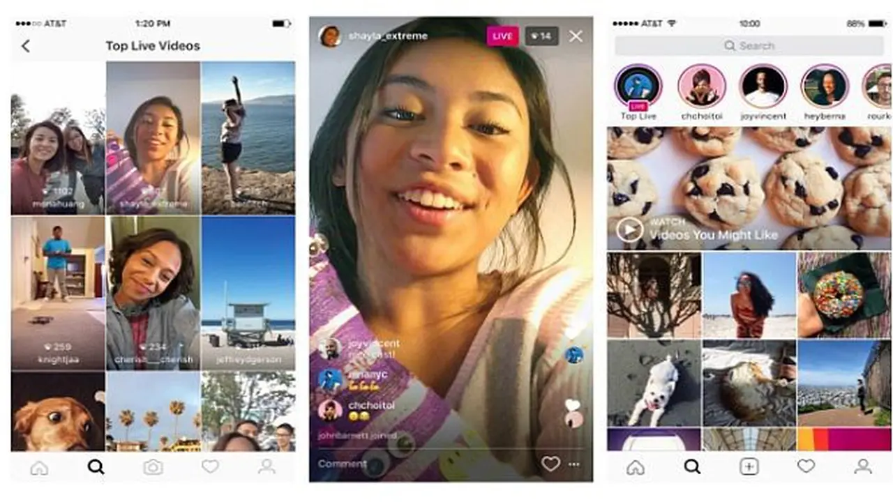Instagram pada Senin, 12 Desember 2016, waktu setempat, memulai debut video live di Instagram Stories untuk pengguna di AS.
