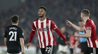 Mousset mencetak gol kedua untuk Sheffield United saat menghadapi MU (AP)