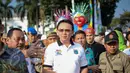 Gubernur DKI, Basuki Tjahaja Purnama meresmikan serangkaian kegiatan peringatan HUT Ibu Kota ke-488 di Taman Fatahillah, Jakarta, Minggu (31/5/2015). Tema peringatan HUT ke-488 yakni, Jakarta modern, kreatif, dan berbudaya. (Liputan6.com/Faizal Fanani)