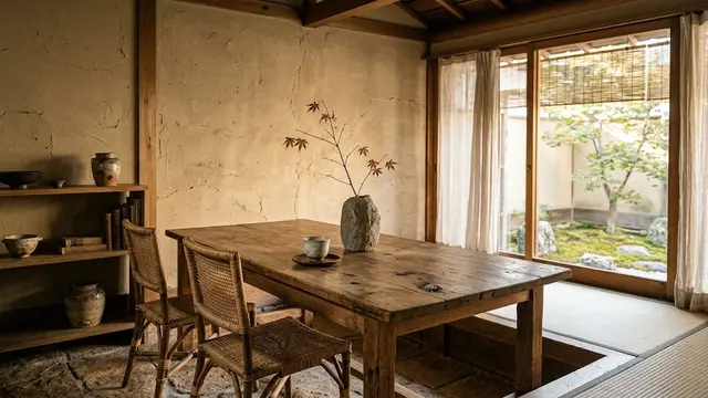 Material Alami yang Menua dengan Indah (Wabi-Sabi)
