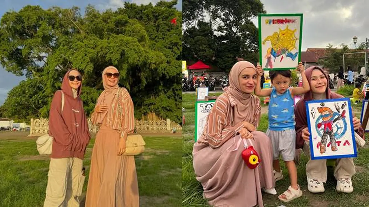 7 Potret Shireen Sungkar dan Zaskia Adya Mecaa Seru Main di Alun-Alun Jogja