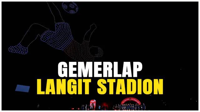 Ribuan mata tertuju ke langit Si Jalak Harupat, saat pertunjukan drone spektakuler menjadi penutup Piala Presiden 2025.