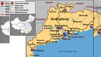 Peta lokasi operasi triad di China dan Makau. (Asia Times Online)