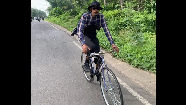 Ridho Catur (28), pelaku seni di Bandar Lampung. Foto : (Liputan6.com/Ardi Munthe)