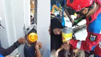 Viral Kepala Bocah Masuk ke Kaleng Roti Lebaran (Sumber: Instagram/damkarmadiun, humasjakfire)
