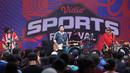 Band Pee Wee Gaskins menghibur pengunjung Vidio Sports Festival di Plaza Timur Senayan, Jakarta, pada Sabtu (18/10/2025). (Bola.com/M Iqbal Ichsan)