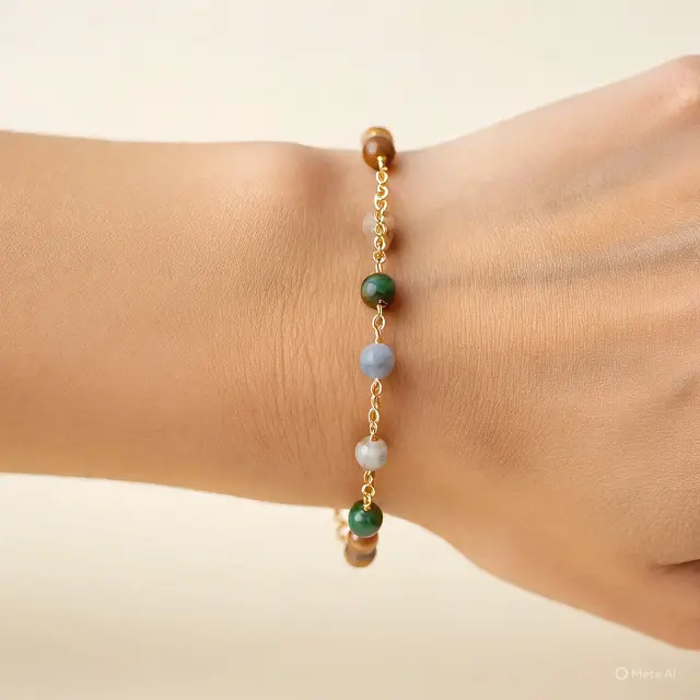 Referensi Model Gelang Emas Kombinasi Manik-Manik