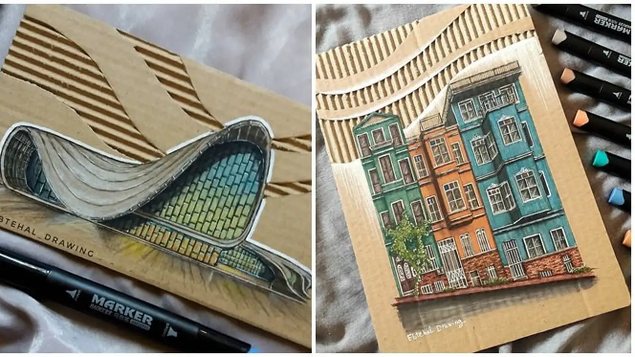 Pria Ini Desain Gedung di Kardus Agar Tampilkan Efek 3D, 7 Hasilnya Mengagumkan