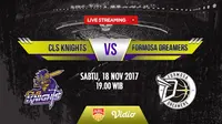 Pertandingan Asean Basketball League (ABL) antara CLS Knights dan Formosa Dreamers disiarkan secara Live Streaming oleh Vidio.com, Sabtu (18/11/2017), pukul 19:00 WIB.