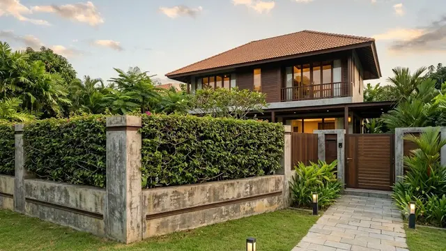 Desain Pagar dengan Tanaman Berduri sebagai Pengaman Alami Rumah