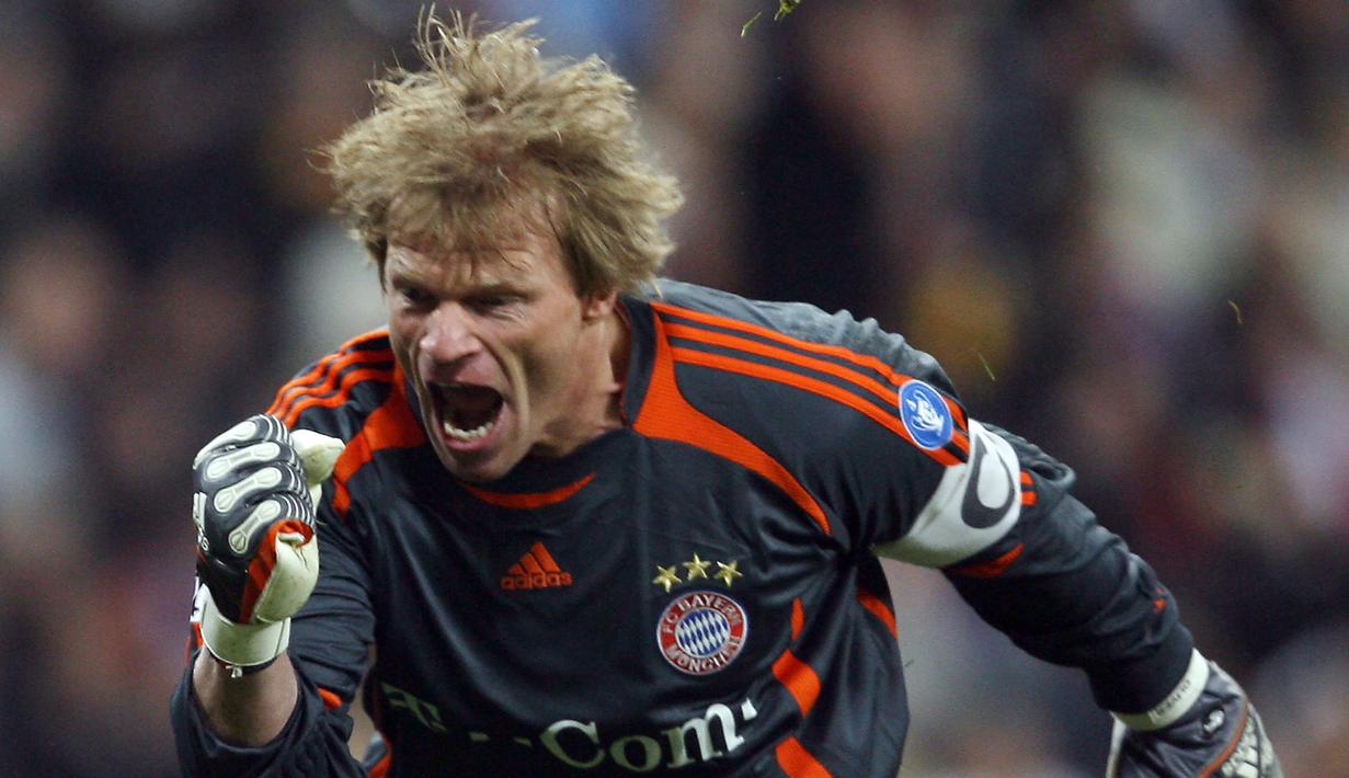 4. Oliver Kahn - Oliver Kahn merupakan salah satu legenda Bayern Munchen yang bermain pada tahun 1994-2008. Kiper tangguh asal Jerman ini sukses membawa Bayern Munchen meraih trofi Liga Champions 2000-2001. (AFP/Javier Soriano)
