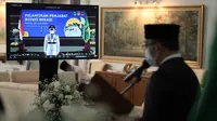 Gubernur Jabar Ridwan Kamil saat melantik Kepala Pelaksana BPBD Jabar Dani Ramdan sebagai Penjabat (Pj) Bupati Bekasi via konferensi video dari Gedung Pakuan, Kota Bandung, Kamis (22/7/2021). (Foto: Biro Adpim Jabar)