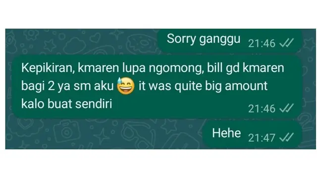 6 Chat Rincian Utang ke Teman Ini Bikin Elus Dada, Pengeluaran Dibagi Rata