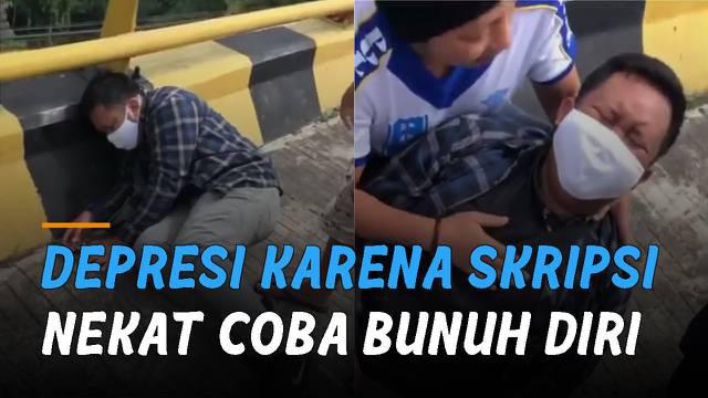 Seorang mahasiswa diduga depresi dan nekat melakukan percobaan bunuh diri dari Jembatan Sungai Brantas, Jalan Soekarno Hatta, Kota Malang.