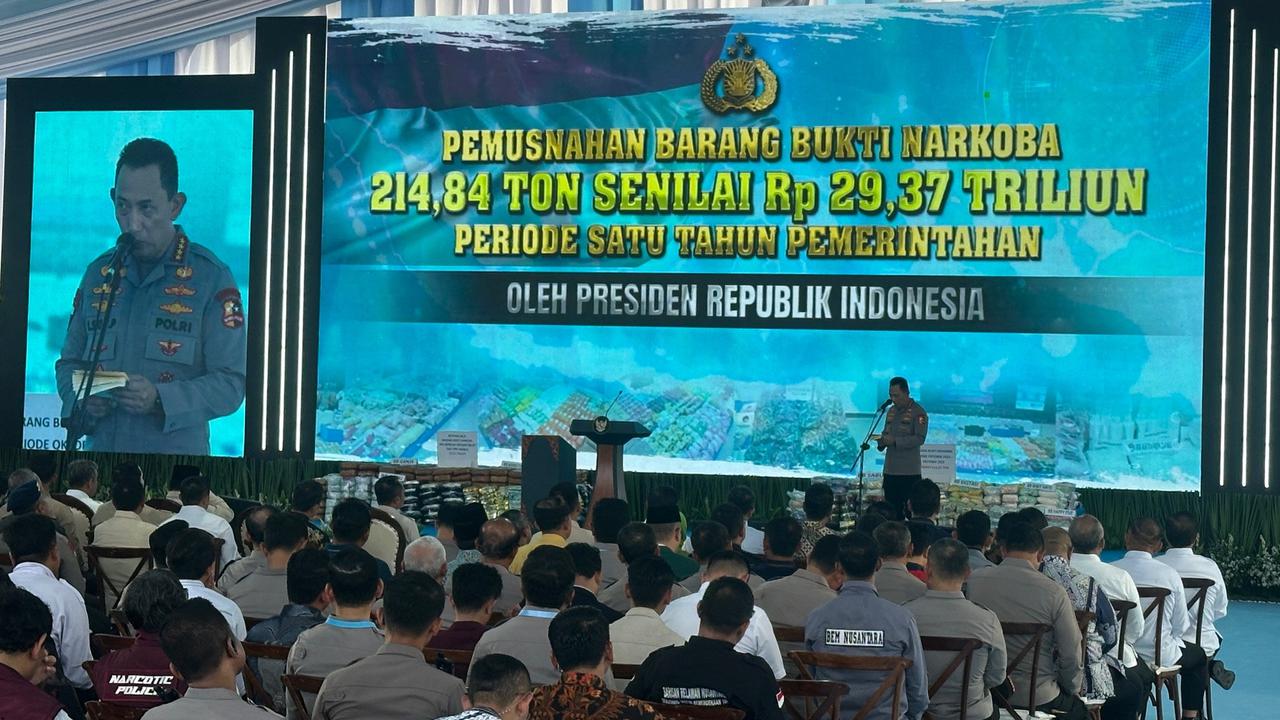 Pemusnahan 214,84 Ton Narkoba Dihadiri Prabowo, Kapolri: Di Luar Ekspektasi Kami