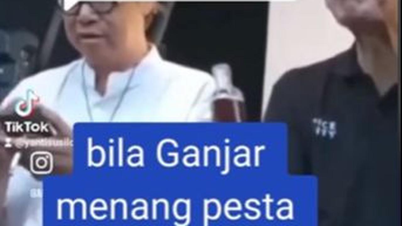 Video berdurasi 29 detik itu, terlihat Ganjar yang menggunakan kaos hitam sedang duduk bersama Butet Kartaredjasa. Ganjar kemudian minum air berwarna kecoklatan.
