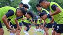 Persikabo 1973 mendapat angin segar dengan bergabungnya 4 pemain yang sempat absen dalam beberapa laga terakhir. Keempatnya terlihat kembali berlatih bersama tim dalam latihan terakhir menjelang laga kontra Persita Tangerang yang dijadwalkan Jumat, (11/2/2022). (Bola.com/Nandang Permana)