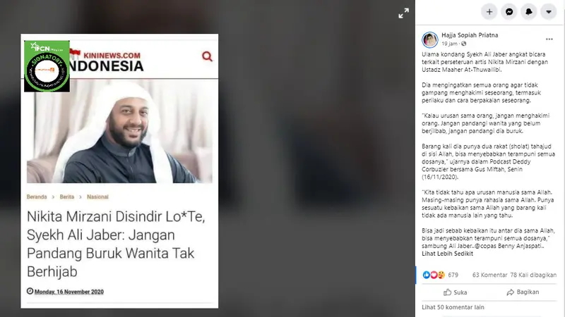 Penelusuran Pernyataan Syekh Ali Jaber Terkait Sindiran untuk Nikita Mirzani