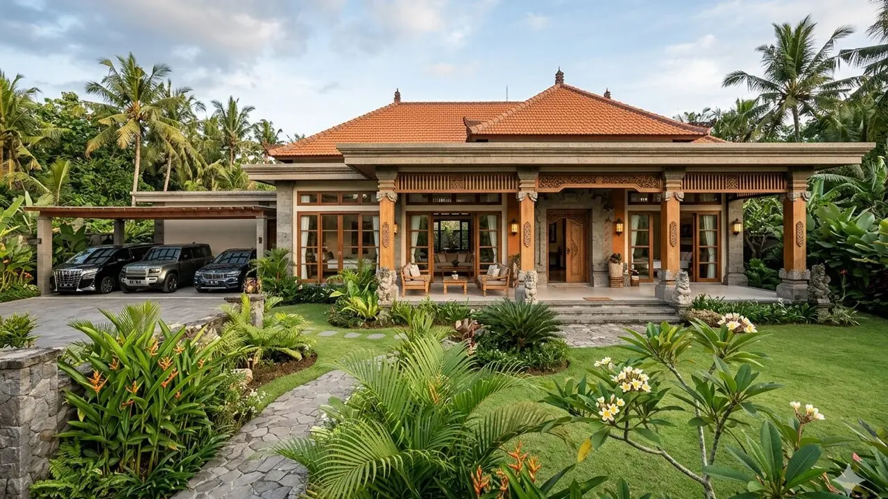 Model Rumah 1 Lantai ala Villa di Bali