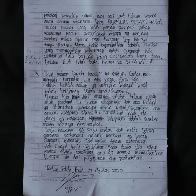 Surat dari Jerinx SID