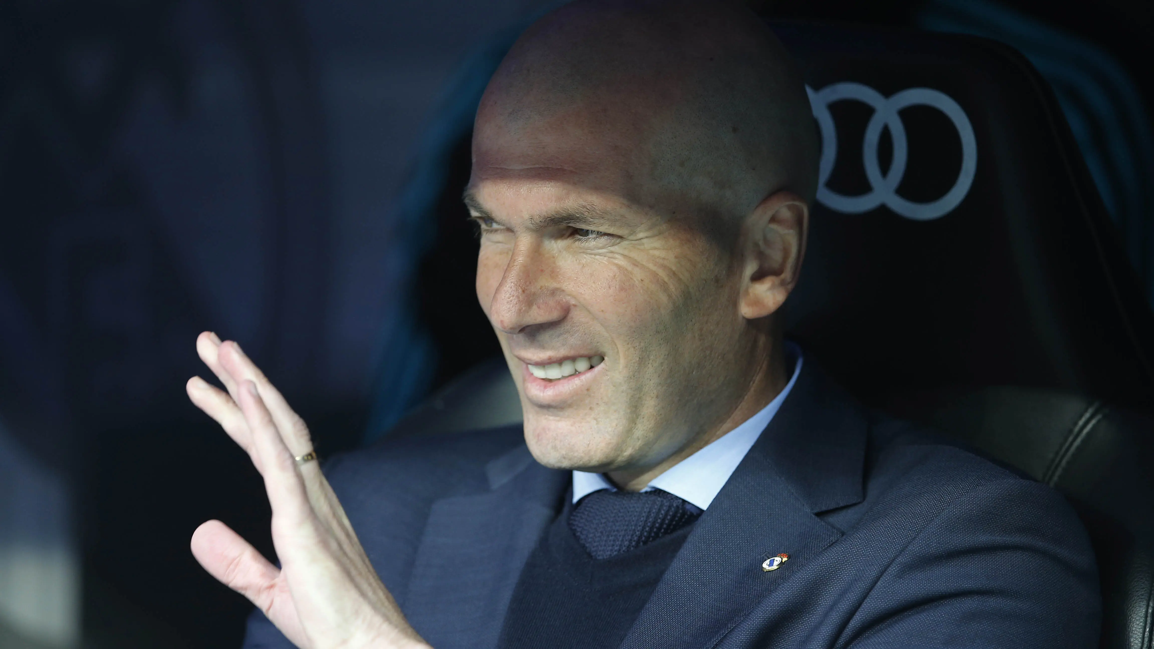 Pelatih Real Madrid, Zinedine Zidane (AP/Paul White)