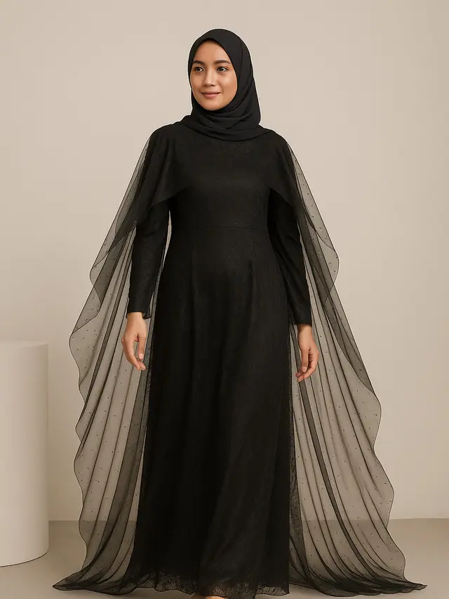 Inspirasi Gamis Brokat Hitam Tile /Ilustrasi gambar oleh AI