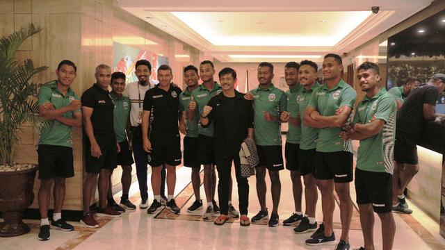 Indra Sjafri dan Pemain Timor Leste, SEA Games 2019