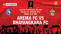 Live Streaming Arema FC VS Bhayangkara FC (Liputan6.com / Trie yas)