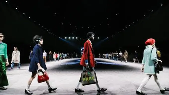 Gucci Autumn/Winter 2020-2021 Men's Fashion Show; Gucci Fake Not