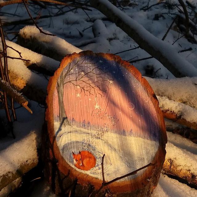6 Lukisan Hewan di Atas Potongan Kayu Ini Bikin Kagum, Detailnya Sempurna