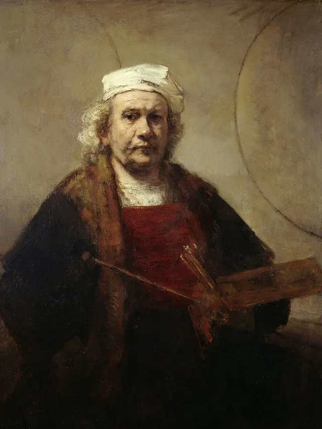Potret diri oleh Rembrandt, dari periode ketika dia kehilangan sebagian besar kekayaannya.