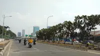 Arus lalu lintas di Jalan Gatot Subroto kembali normal pada Kamis (3/10/2019). (Liputan6.com/Ady Anugrahadi)