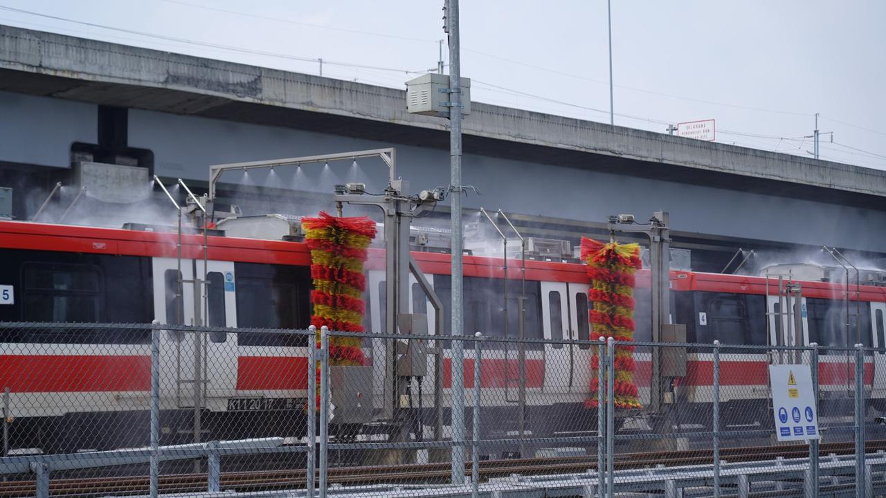 Sistem pencucian otomatis LRT Jabodebek