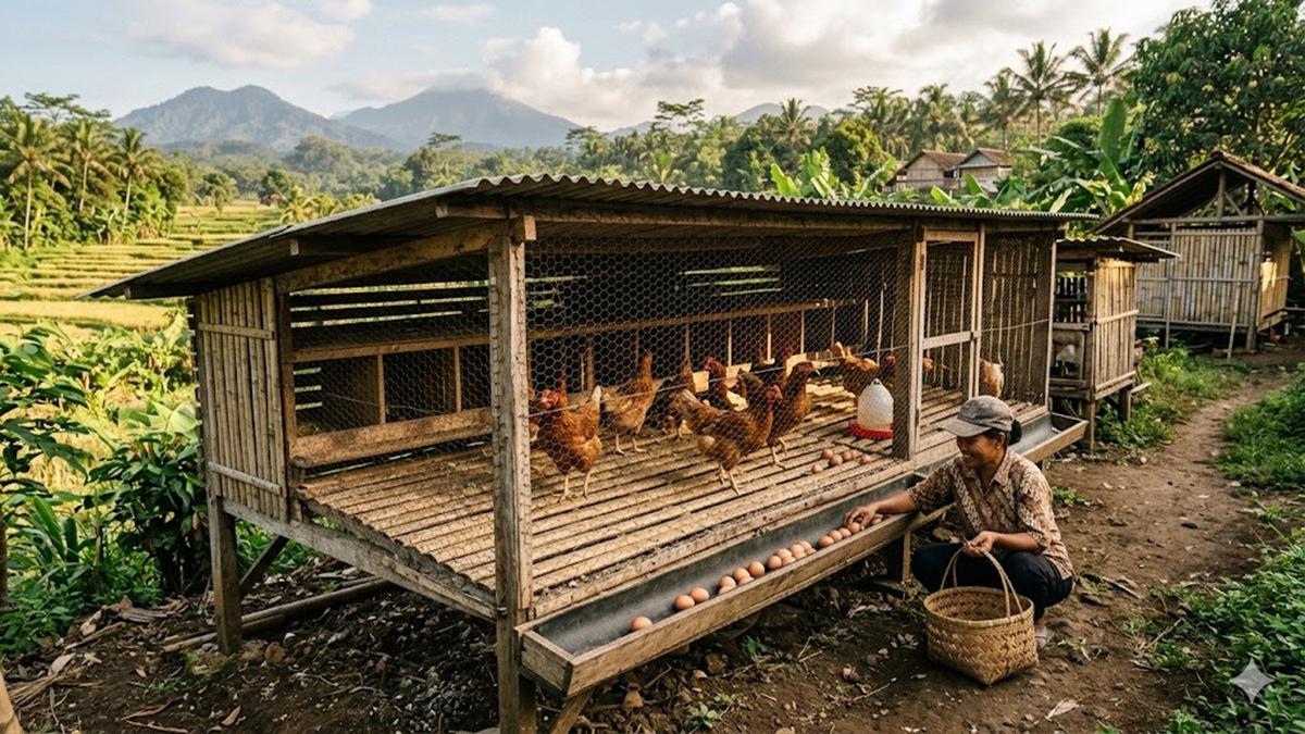 Cara Buat Kandang Ayam Sistem Lantai Miring, Kotoran Mudah Dibersihkan Tanpa Ribet
