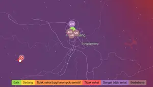 Kualitas Udara Terkini Palembang dan Balikpapan Imbas Kebakaran Hutan